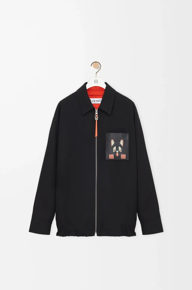 overshirt in cotton blackorange