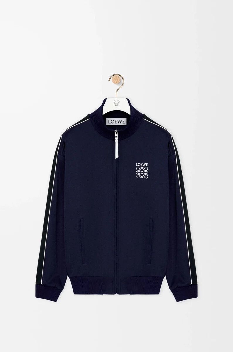 tracksuit jacket in technical jersey dark navy