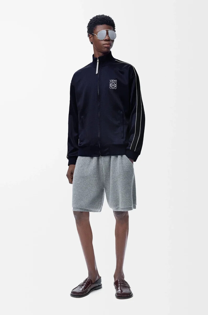 tracksuit jacket in technical jersey dark navy