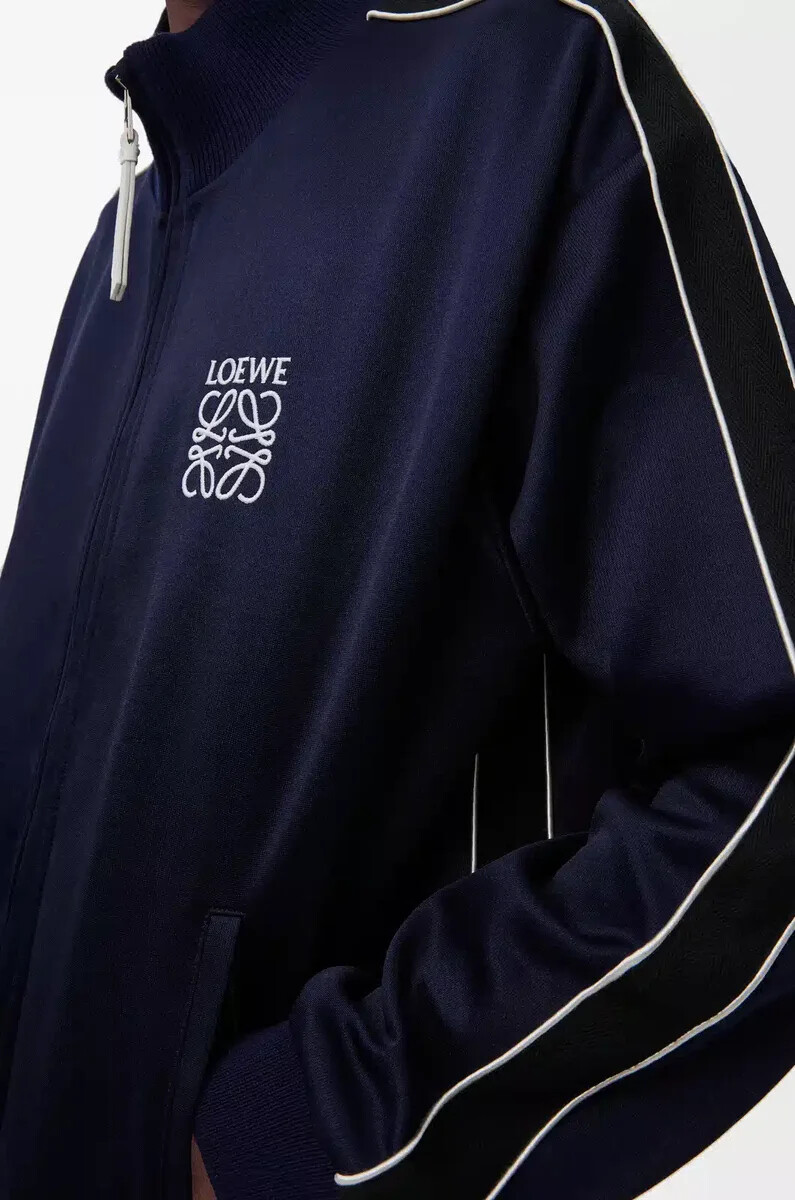 tracksuit jacket in technical jersey dark navy