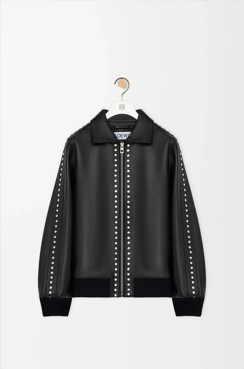 bomber jacket in nappa lambskin black