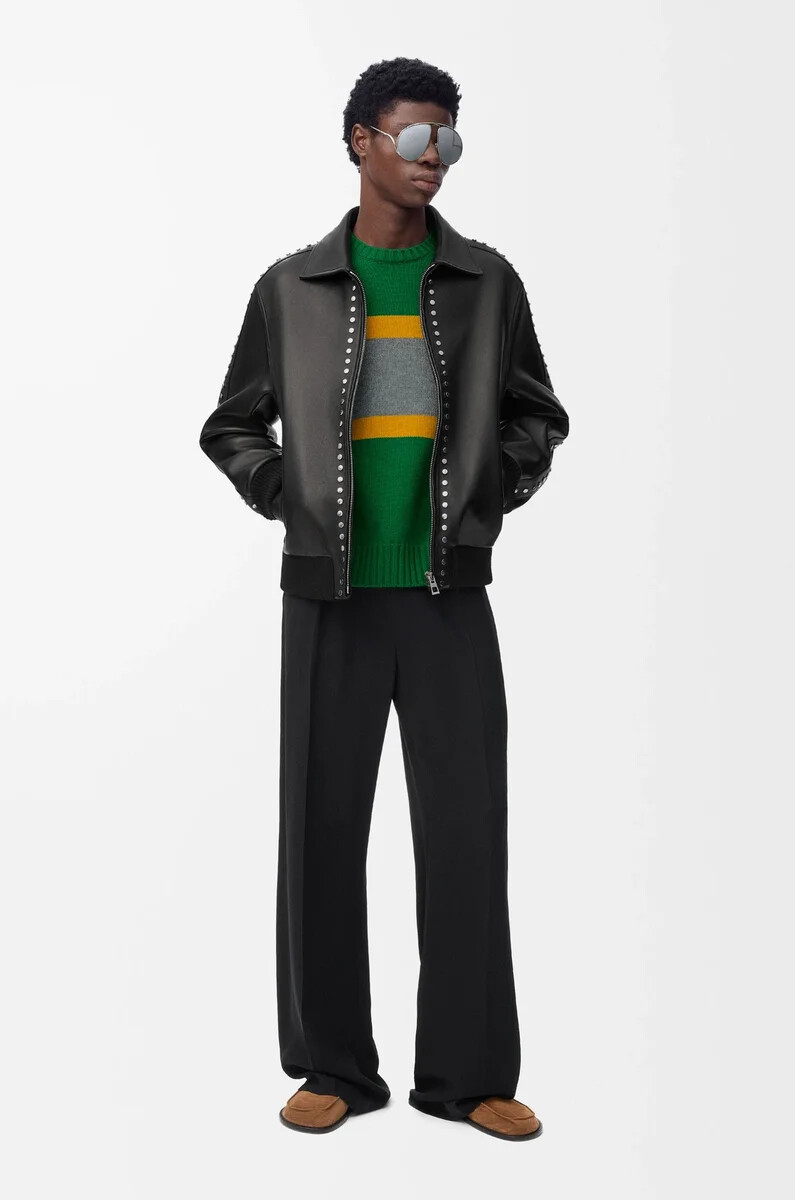 bomber jacket in nappa lambskin black