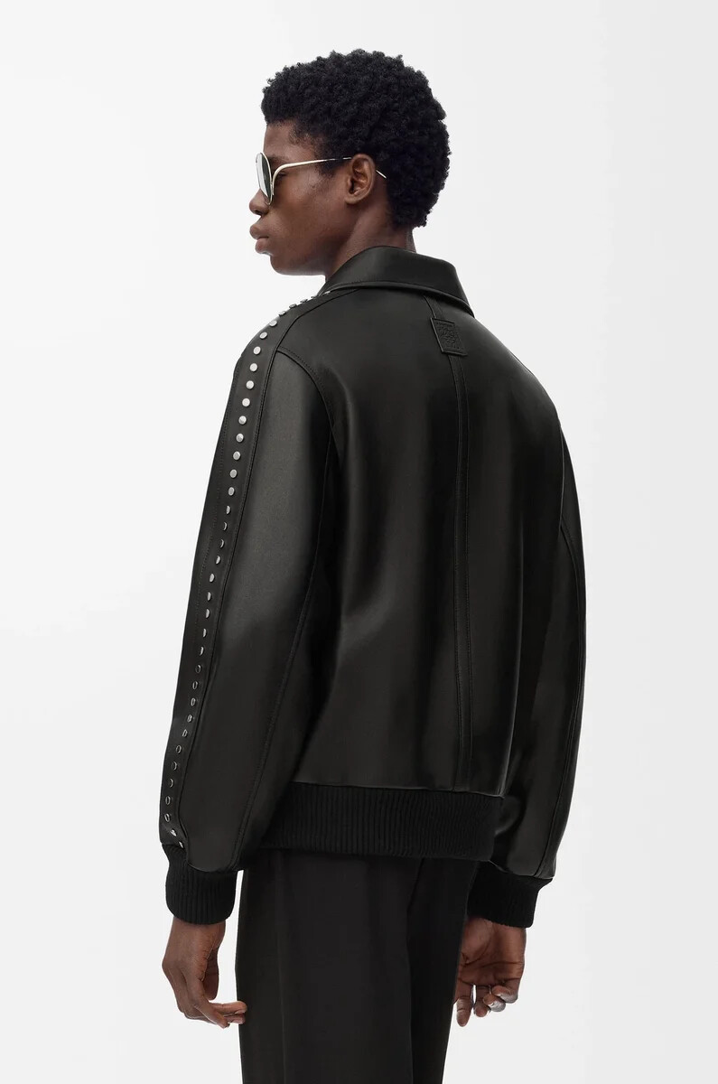 bomber jacket in nappa lambskin black