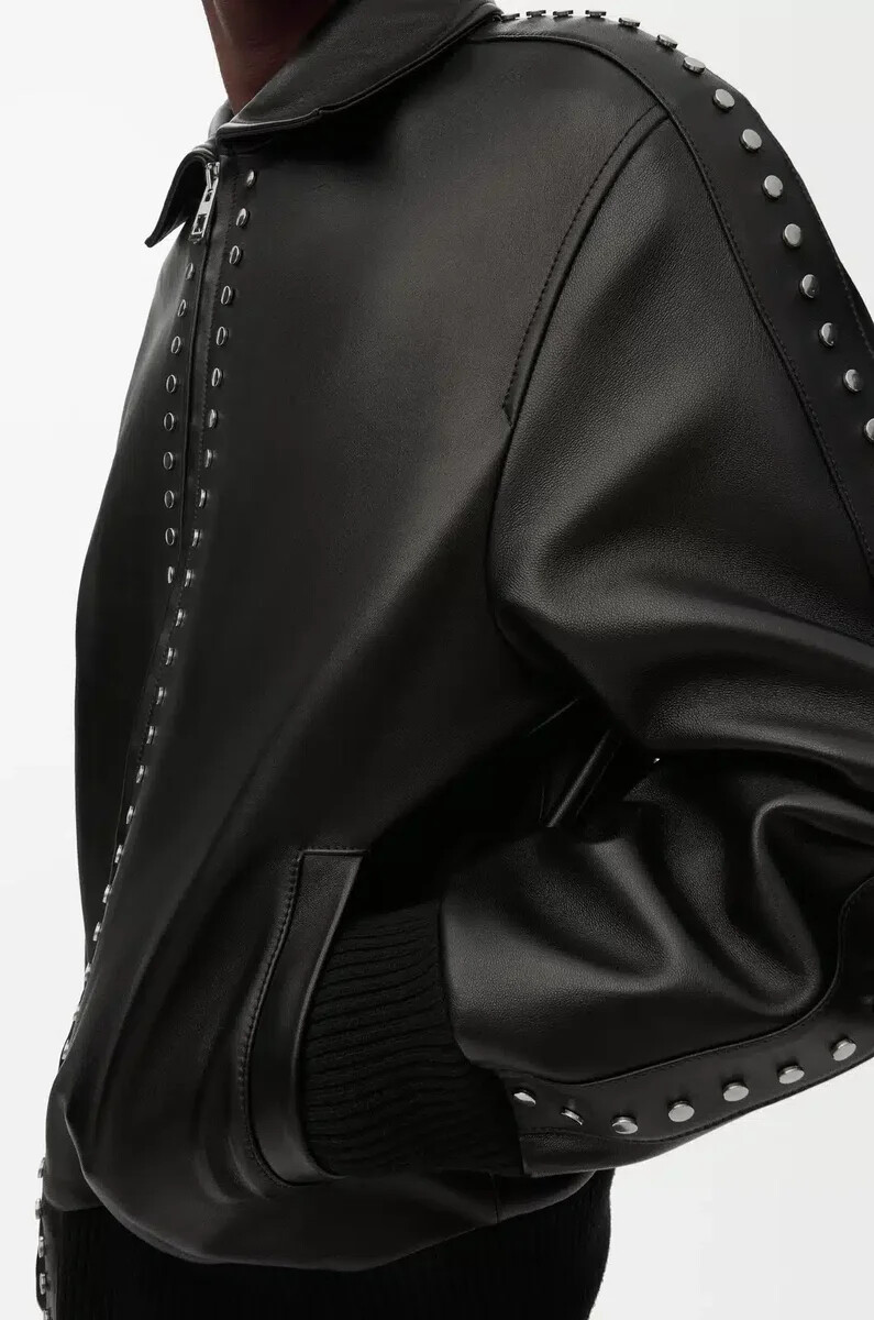 bomber jacket in nappa lambskin black