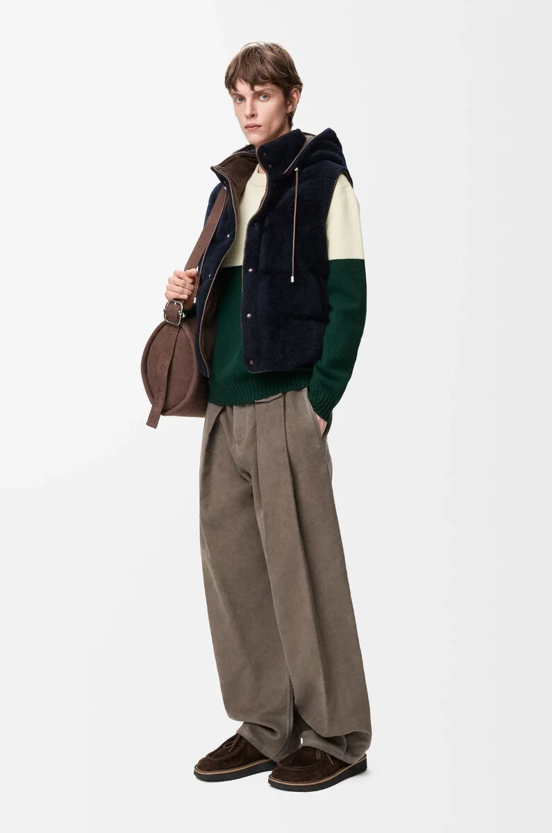 sweater in wool whitegreen