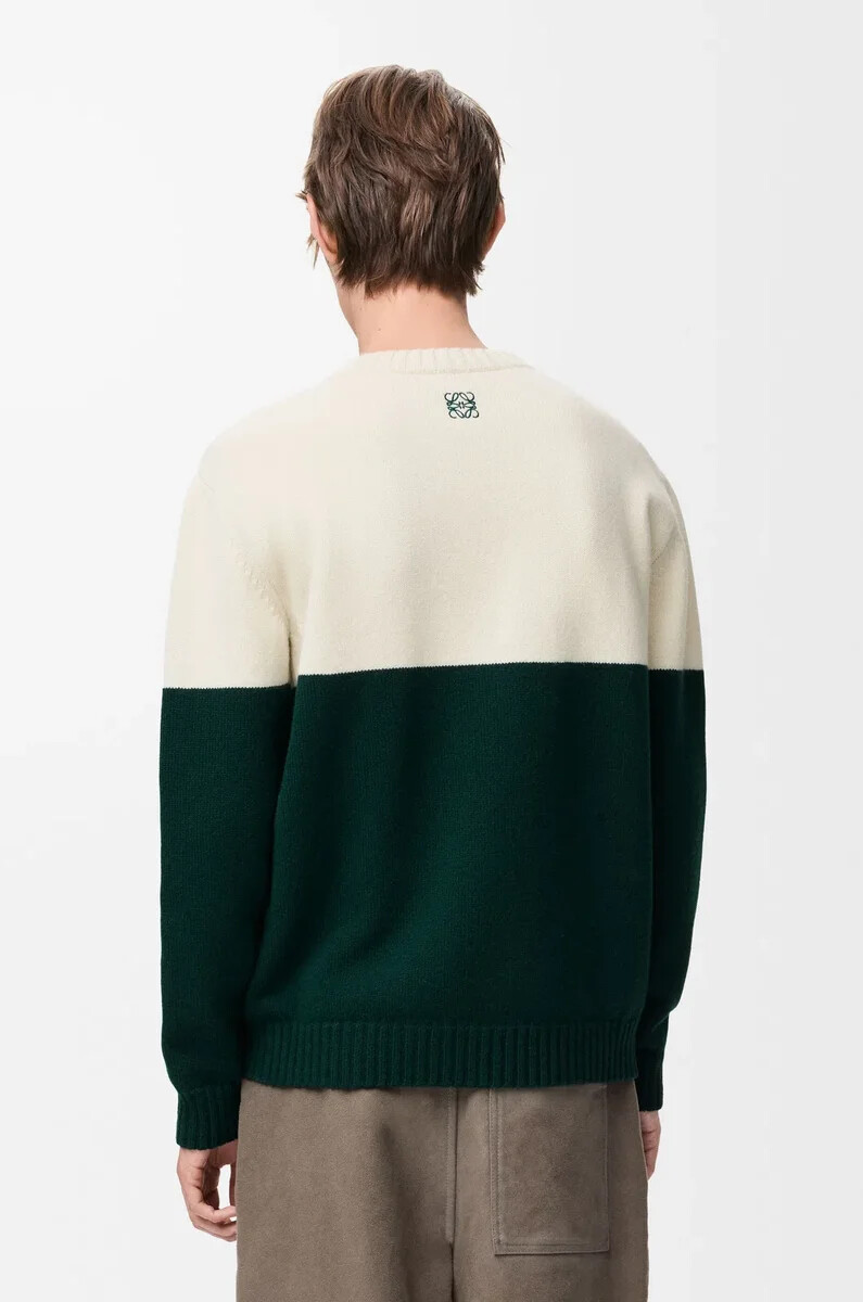 sweater in wool whitegreen