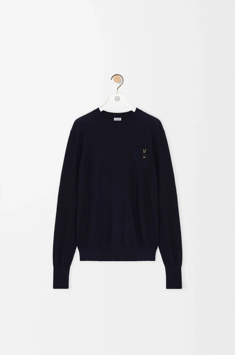 sweater in wool dark navy blue