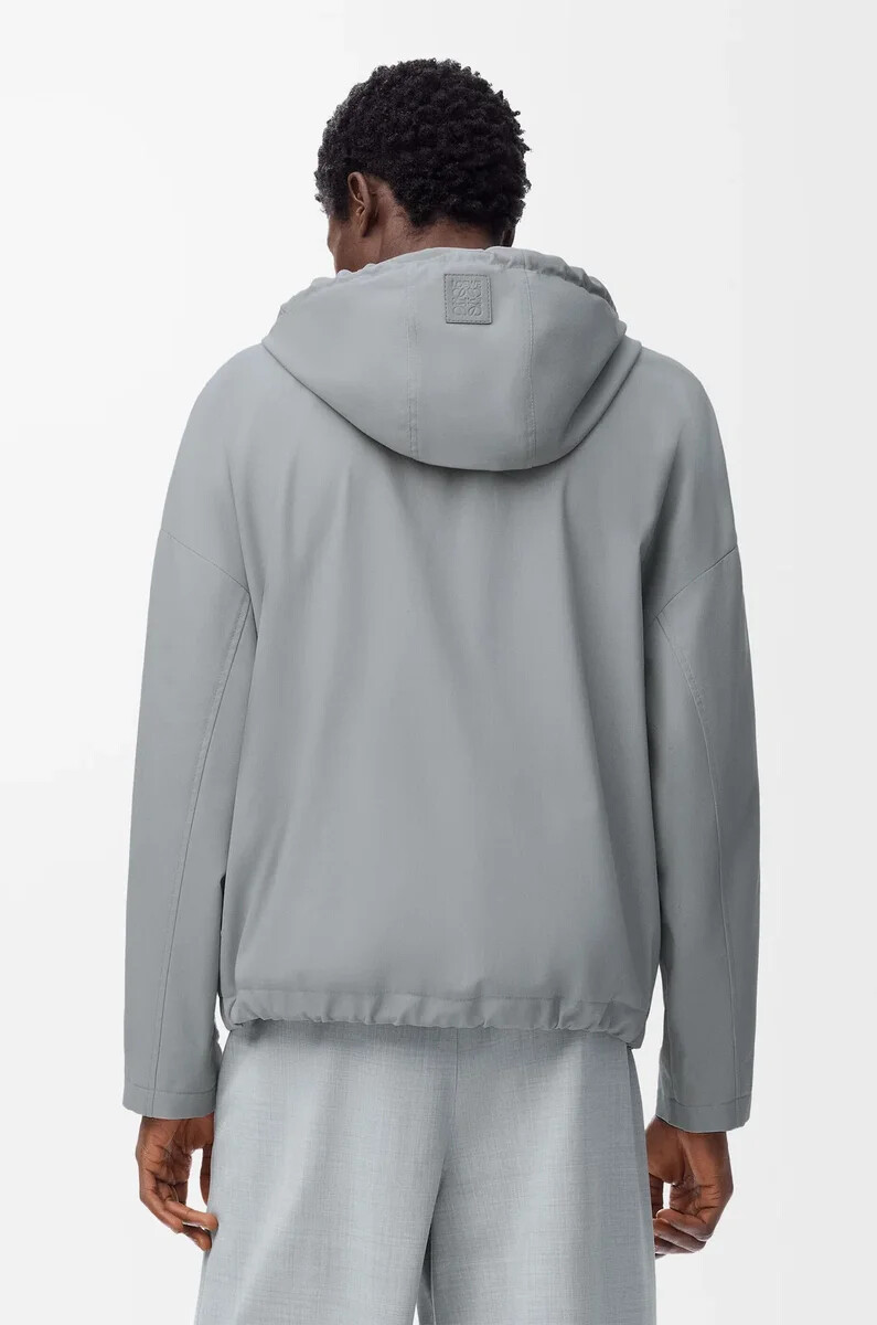 hooded jacket in cotton light grey