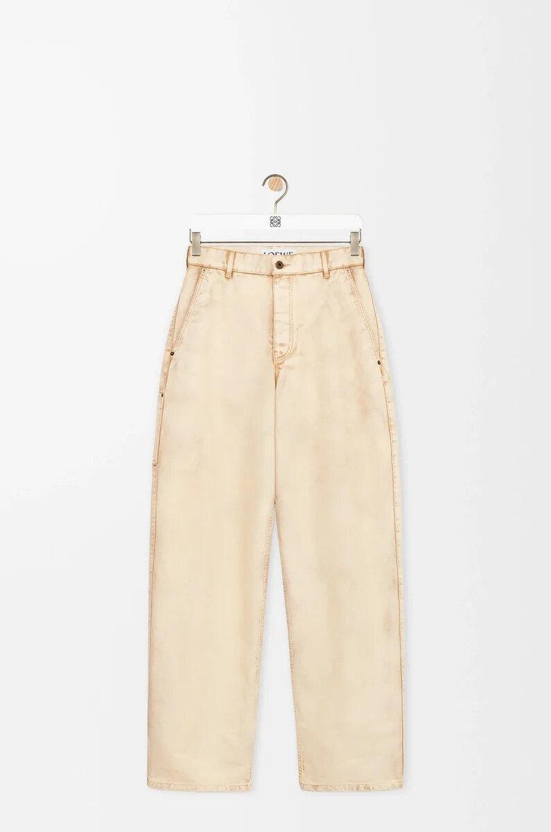trousers in cotton beige