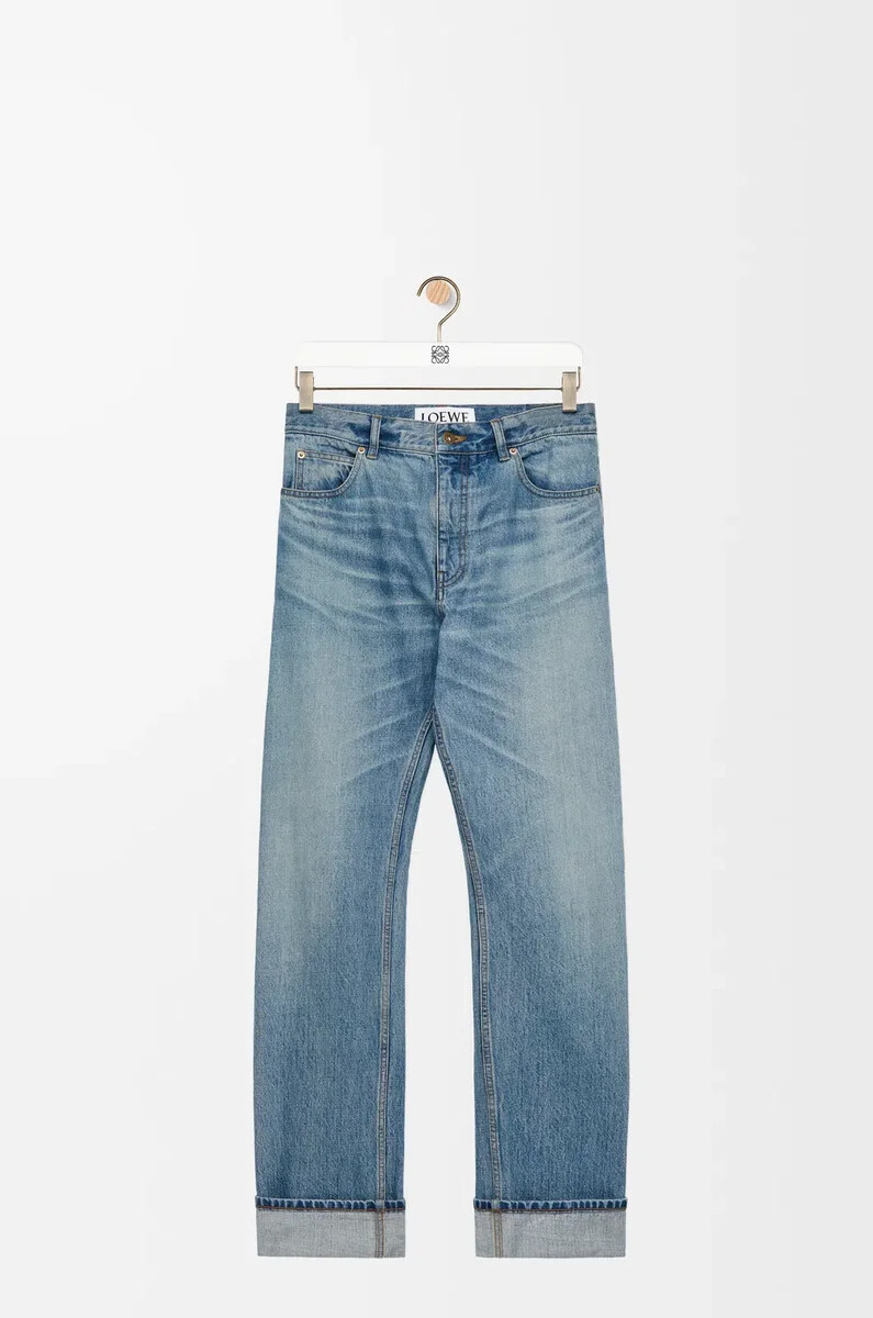 straight leg jeans in denim vintage blue