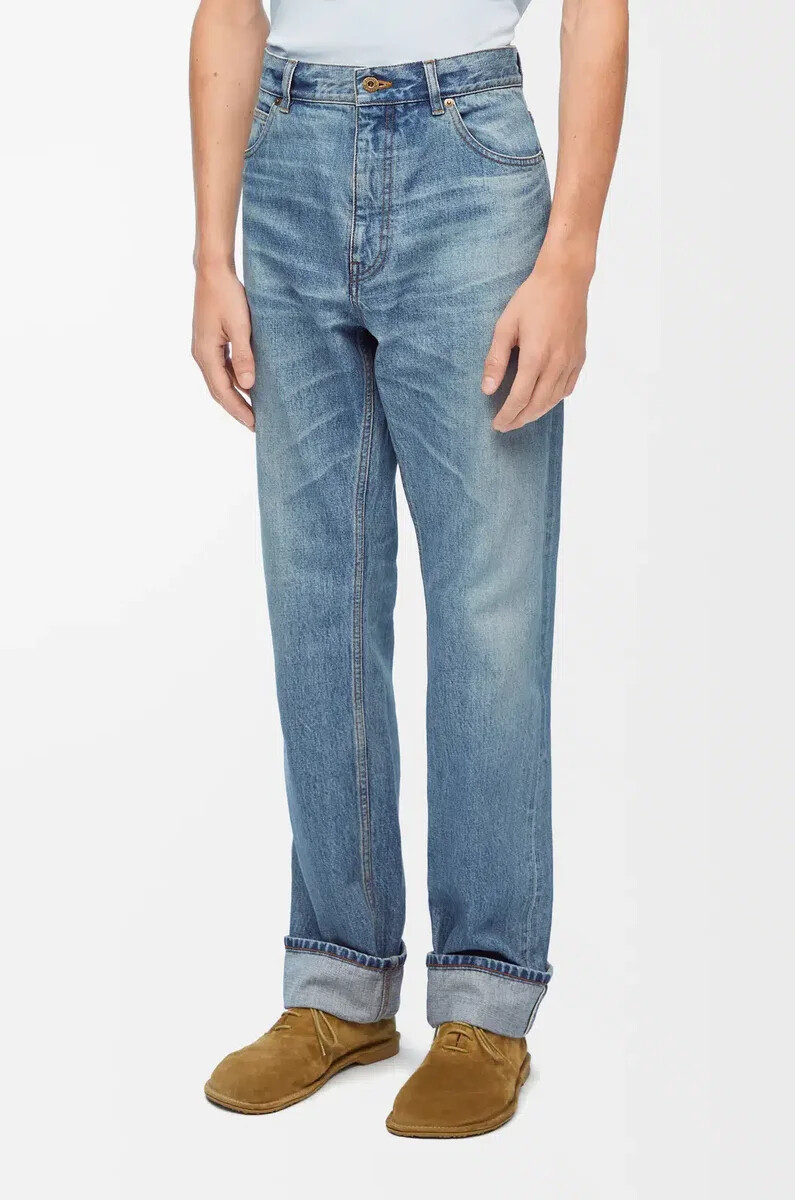 straight leg jeans in denim vintage blue