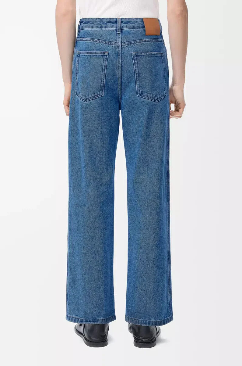 anagram baggy jeans in denim mid blue denim