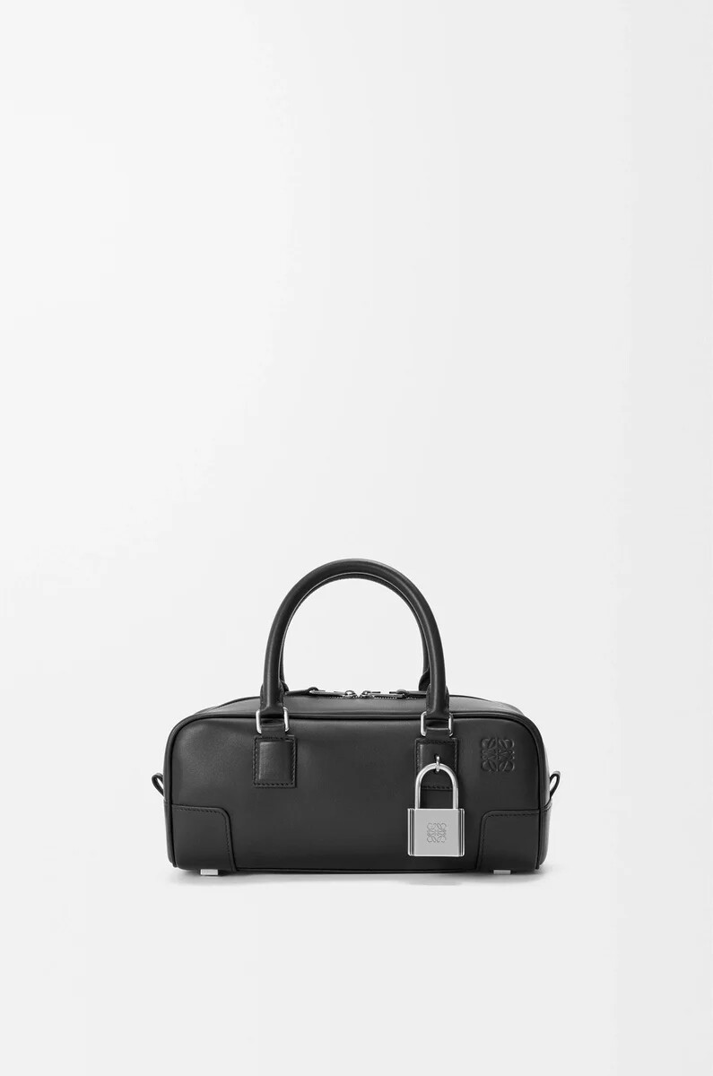 amazona 23 cropped bag in shiny calfskin black
