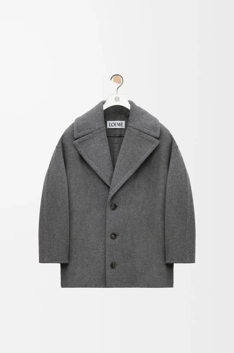 short coat in wool grey melange