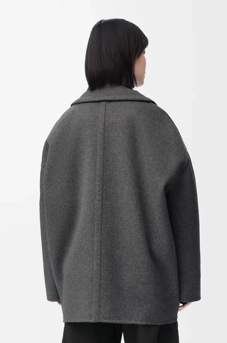 short coat in wool grey melange