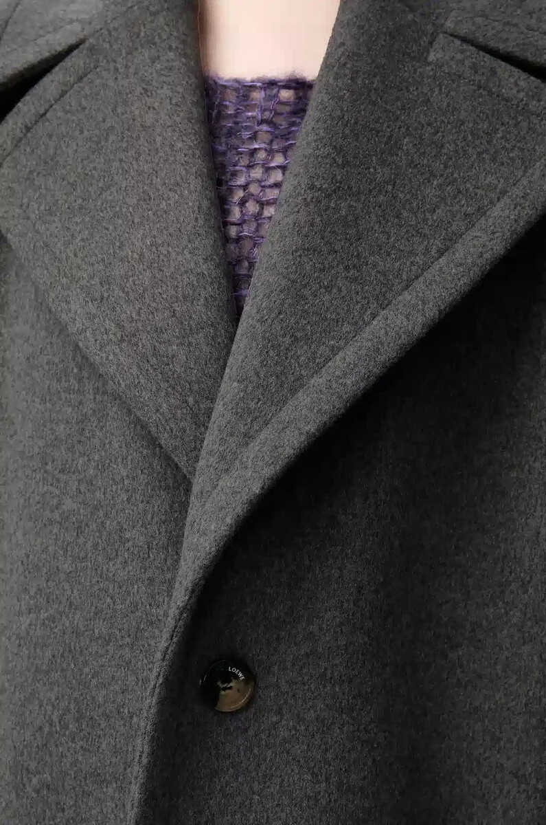 short coat in wool grey melange