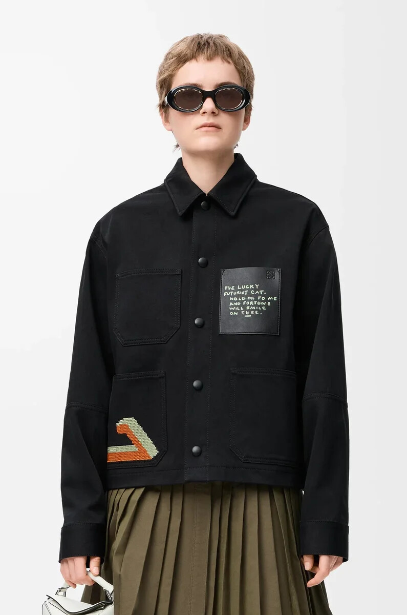 jacket in cotton black