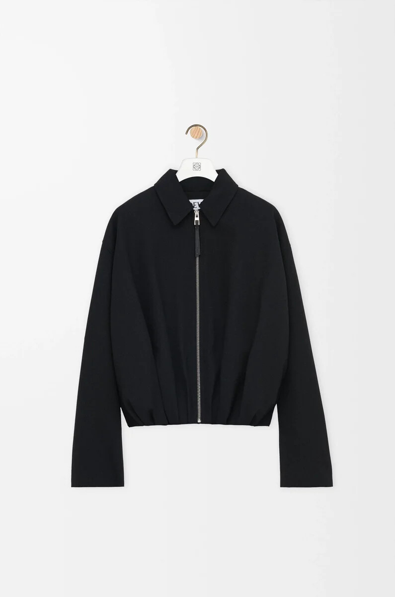 draped jacket in wool black
