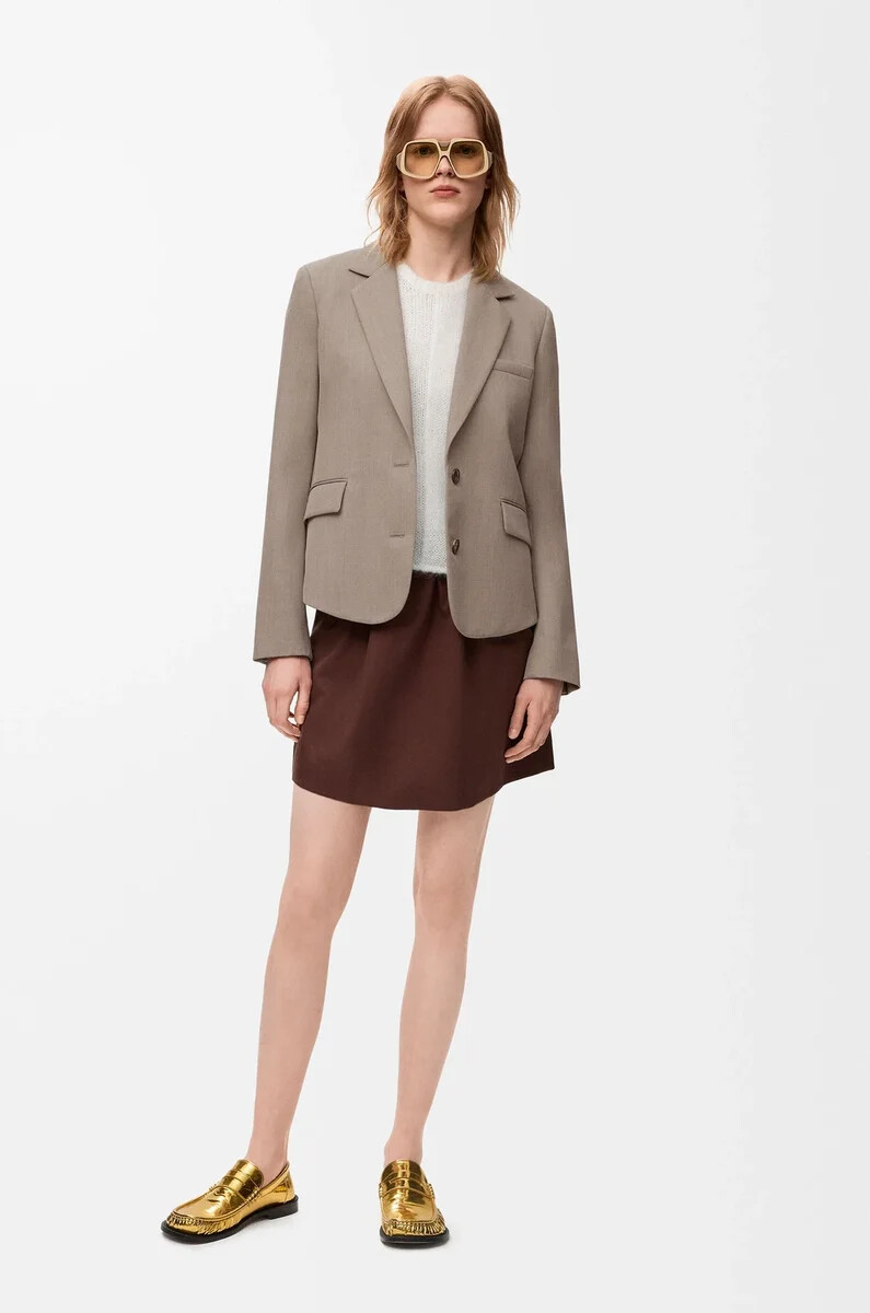 tailored jacket in wool beige melange
