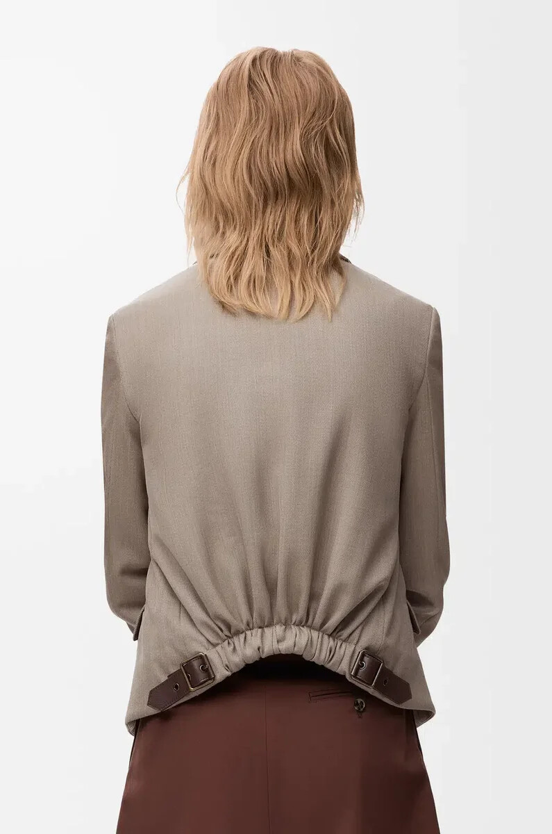 tailored jacket in wool beige melange