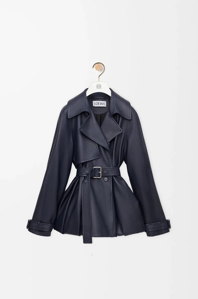 jacket in nappa lambskin navy blue