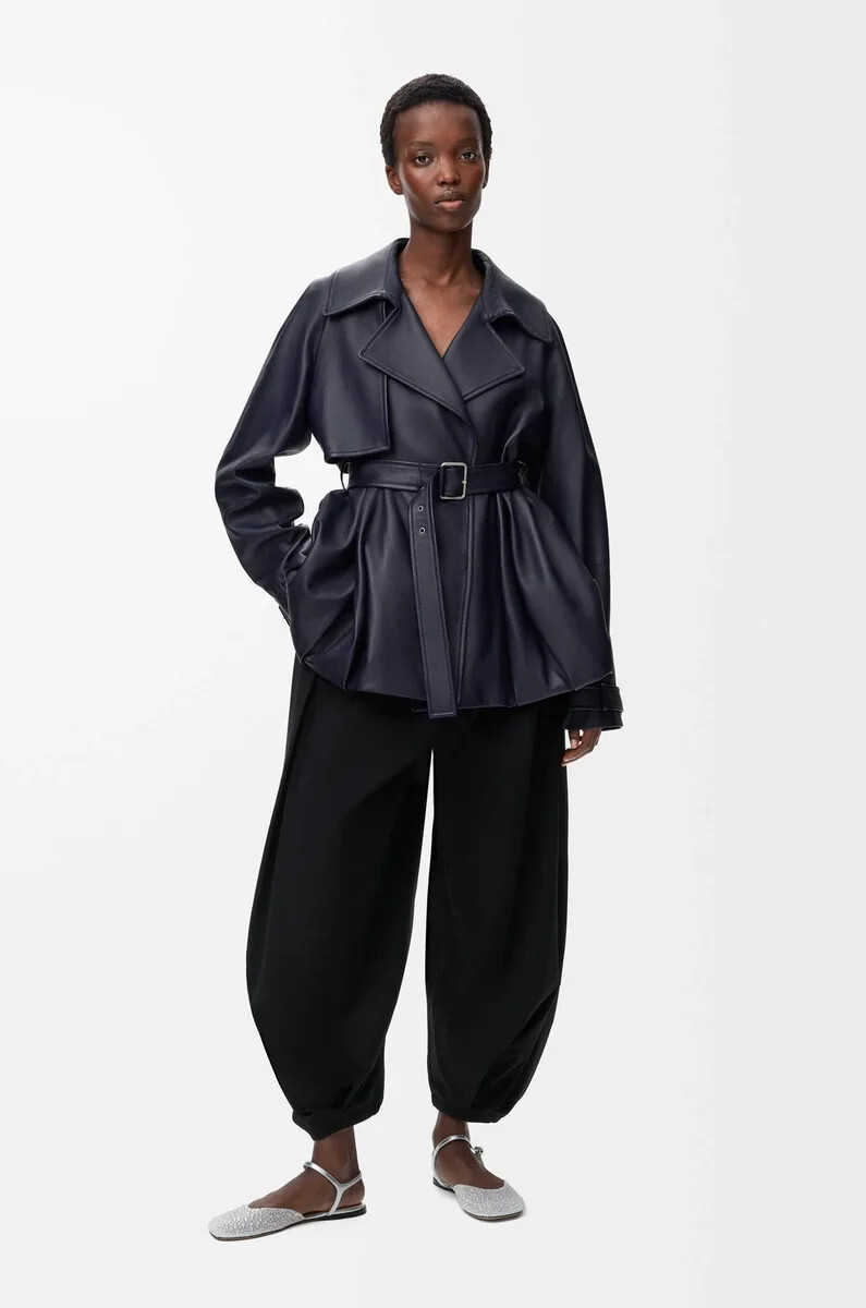 jacket in nappa lambskin navy blue