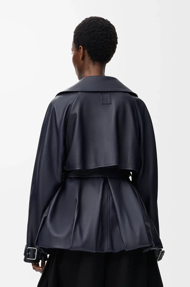 jacket in nappa lambskin navy blue