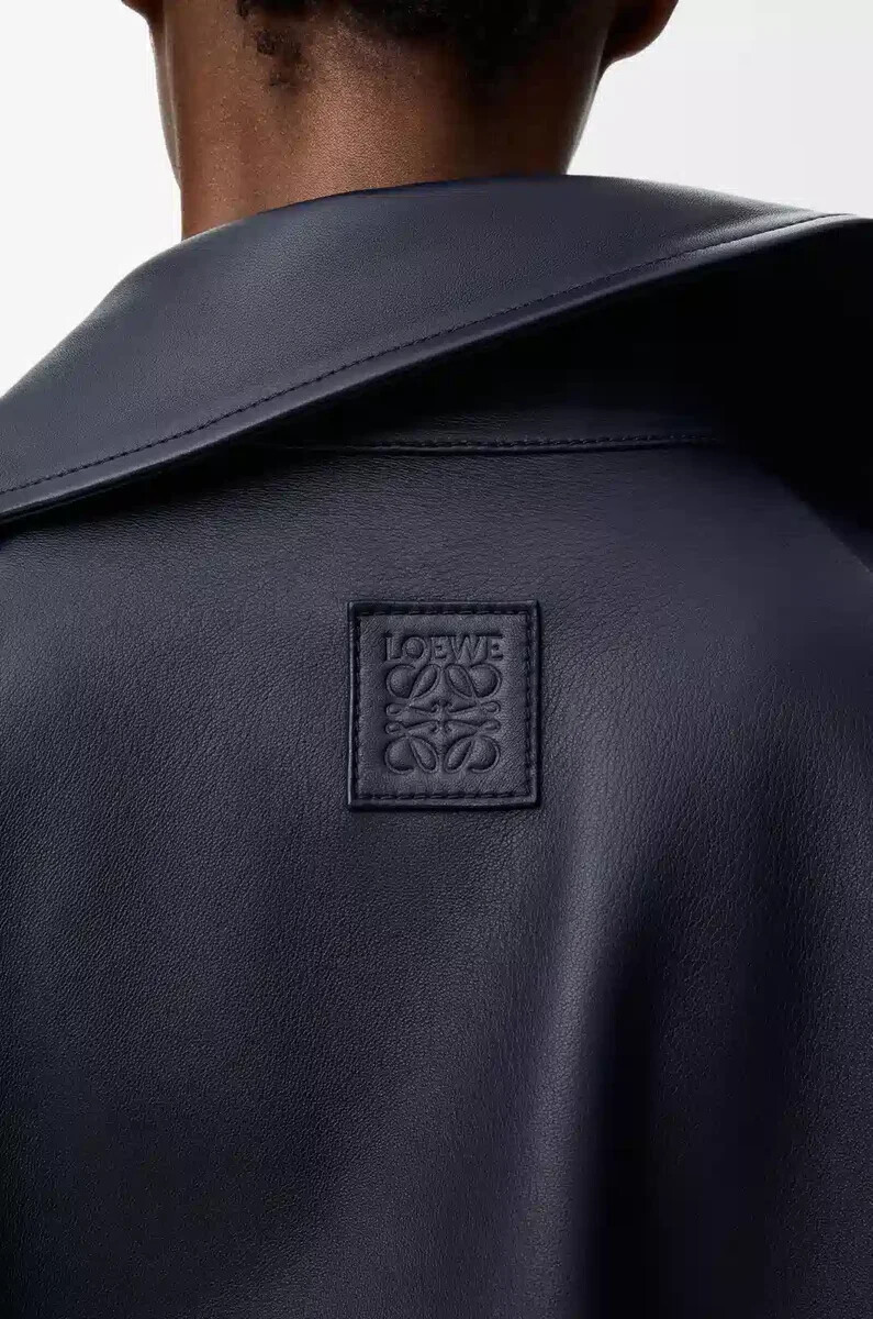 jacket in nappa lambskin navy blue