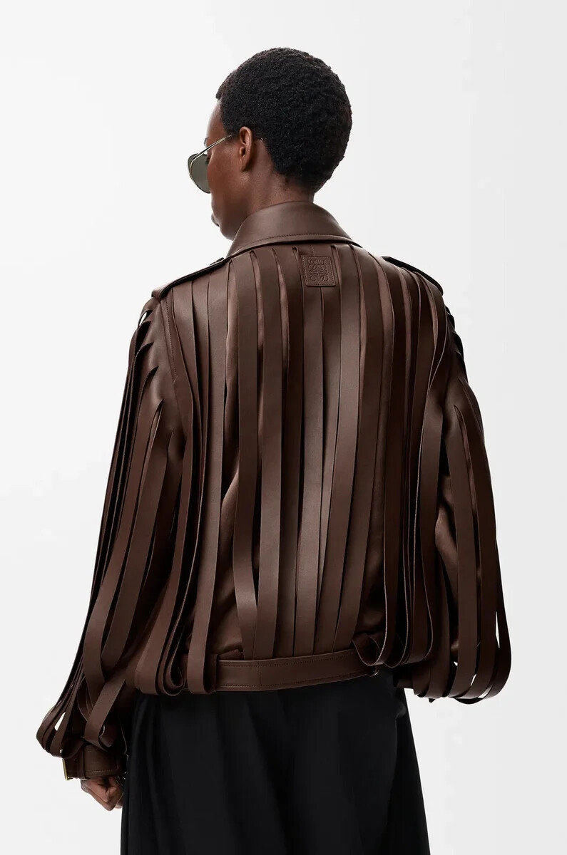 jacket in nappa lambskin brown