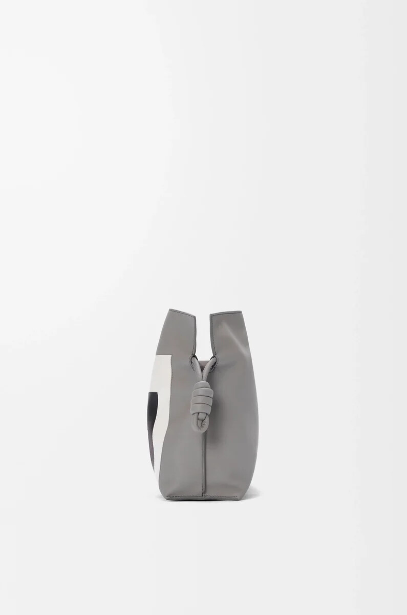 medium flamenco clutch in nappa calfskin greylight ghost