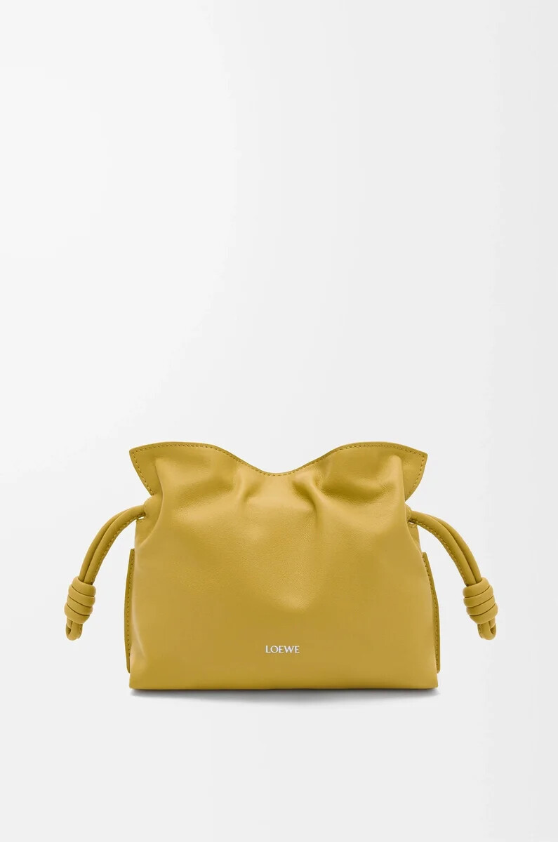 mini flamenco clutch in nappa calfskin ginger