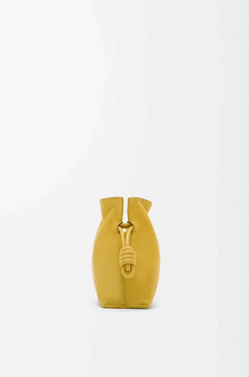 mini flamenco clutch in nappa calfskin ginger