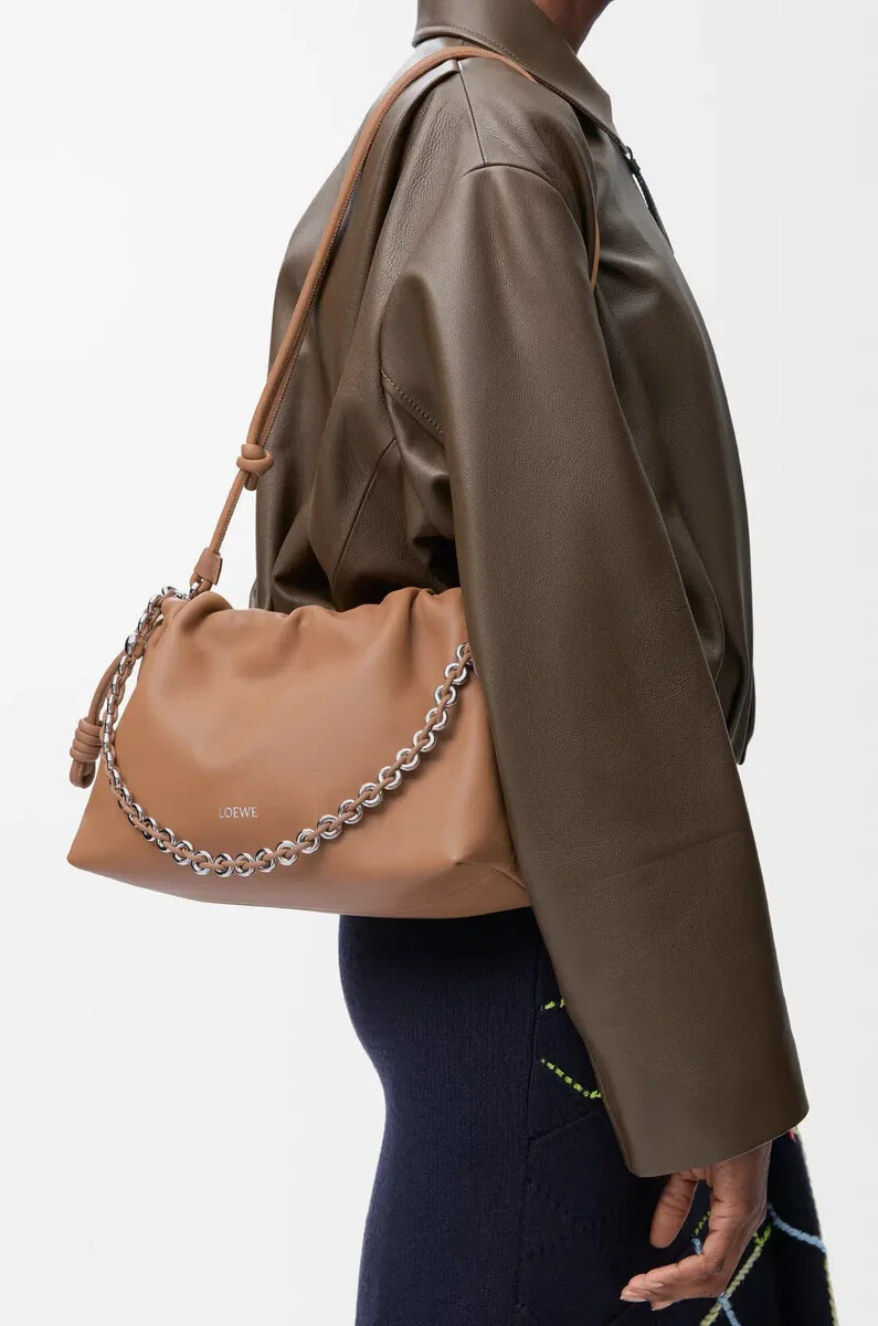medium flamenco purse in mellow nappa lambskin mocha