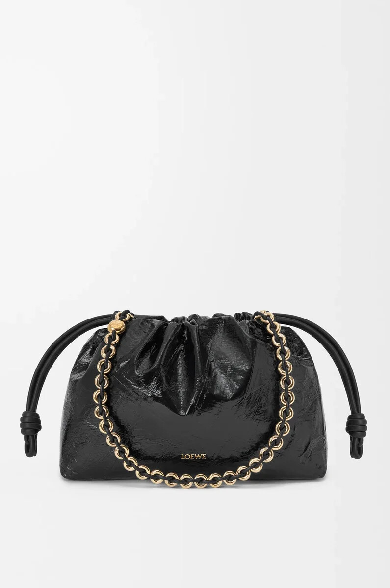 medium flamenco purse in eel black