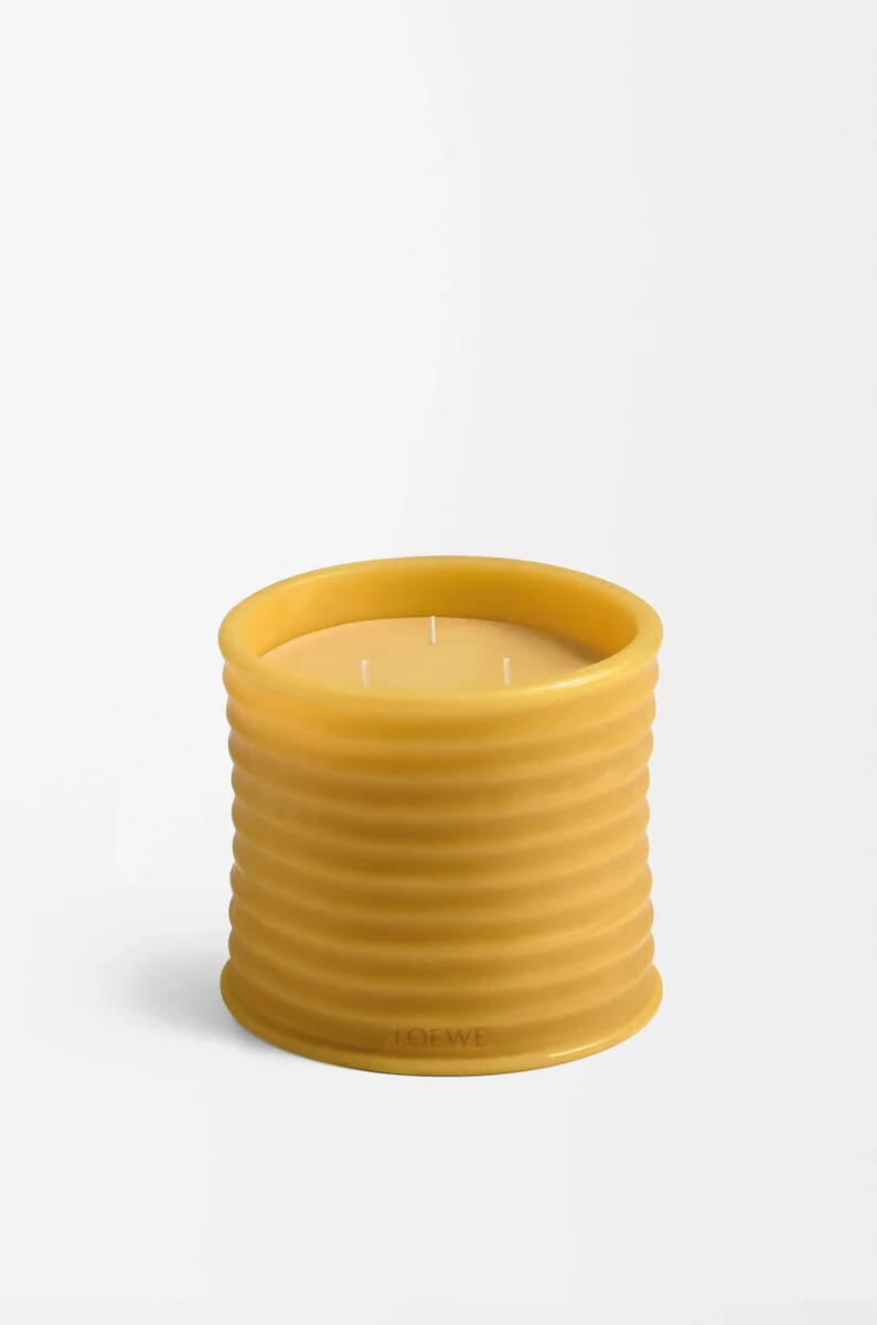 medium honey beeswax candle yellow