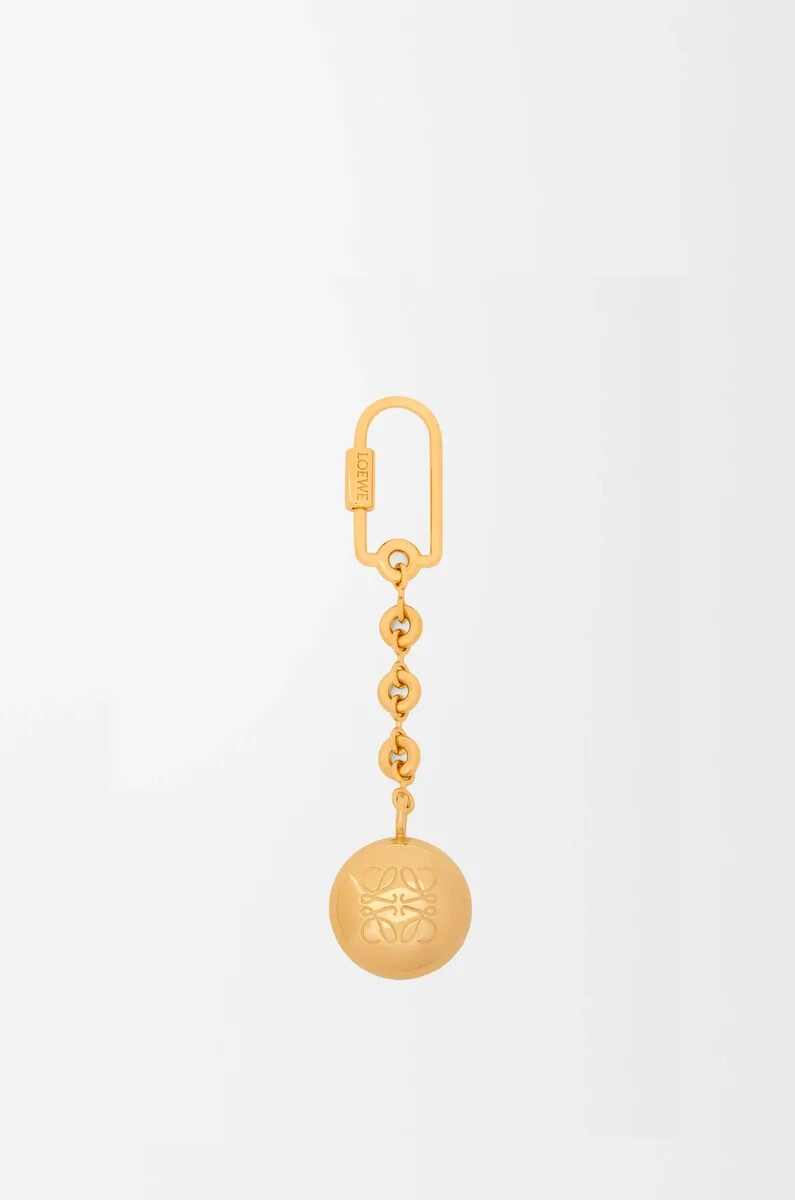 pebble keyring gold