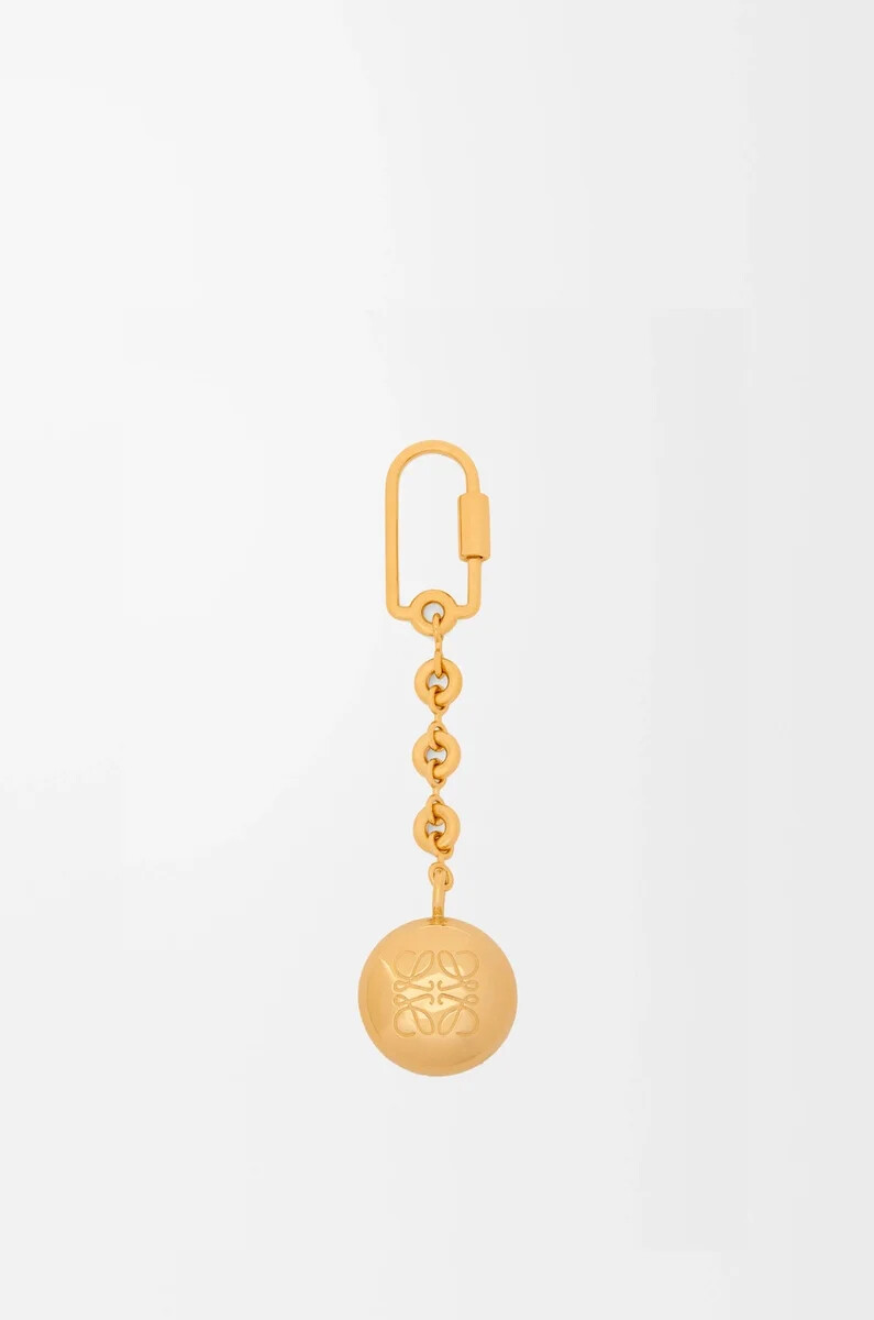 pebble keyring gold