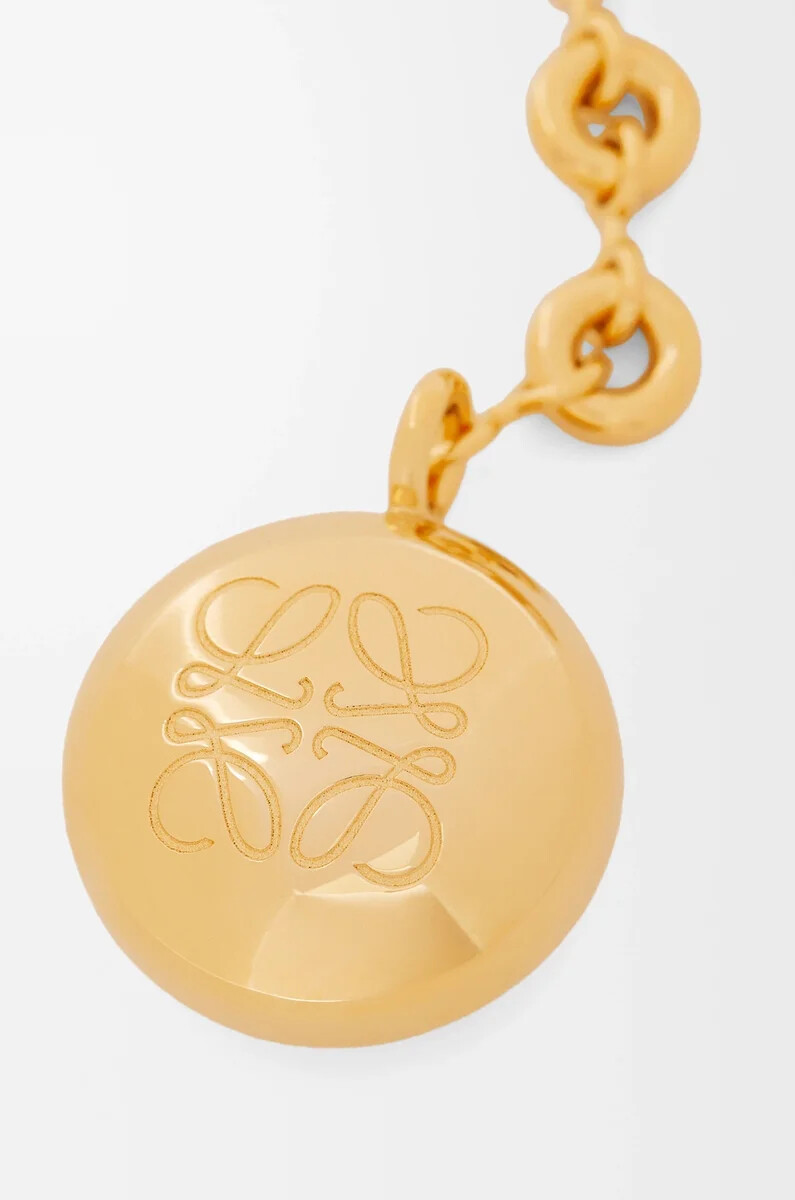 pebble keyring gold