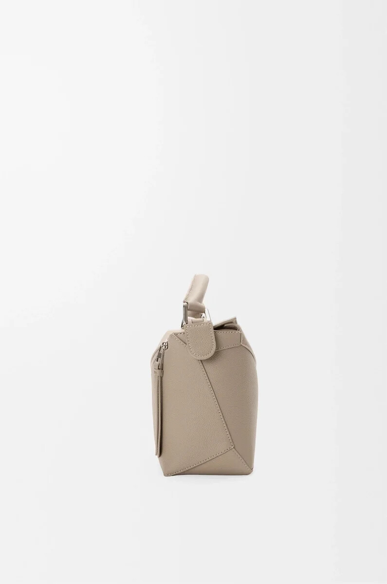 small puzzle edge bag in soft grained calfskin clay