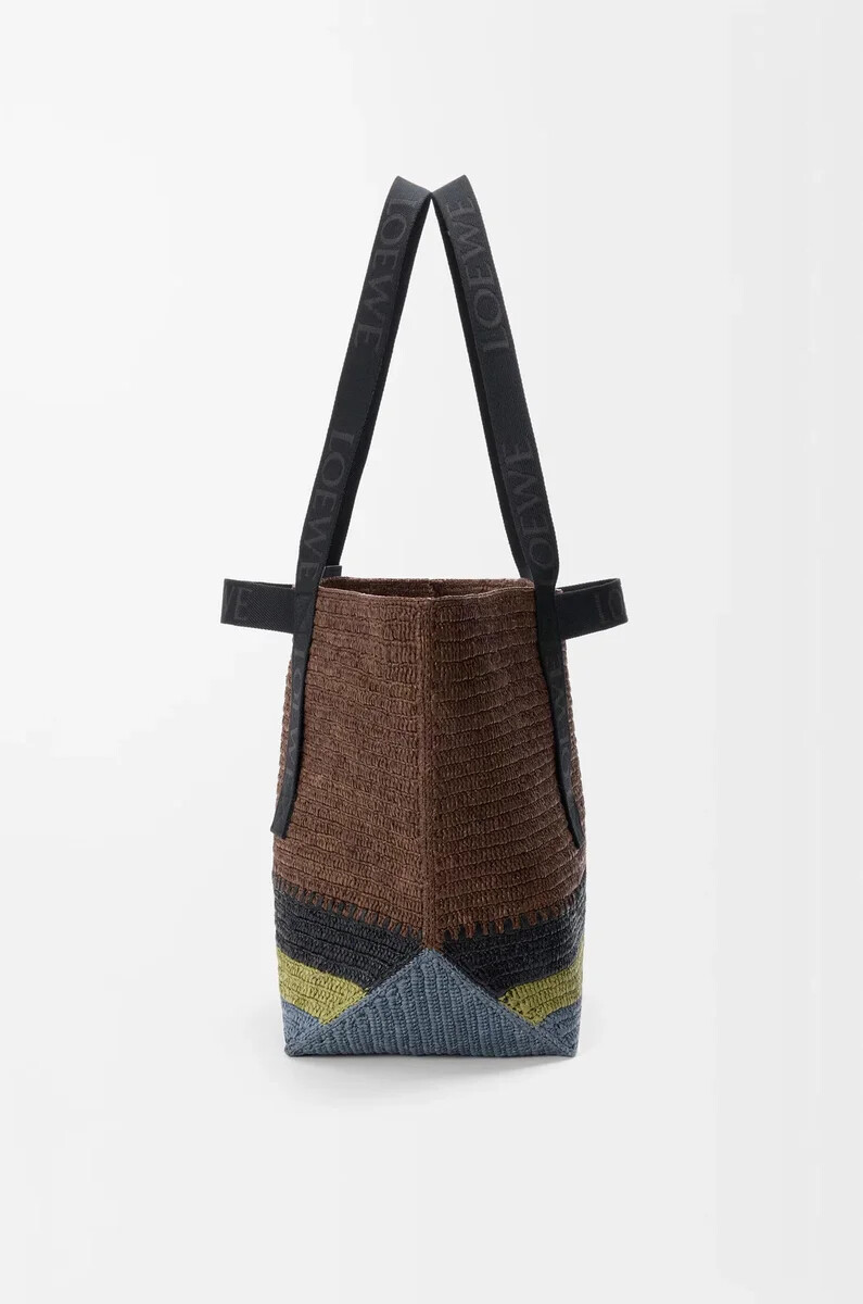 fold shopper in raffia brownmulticolor