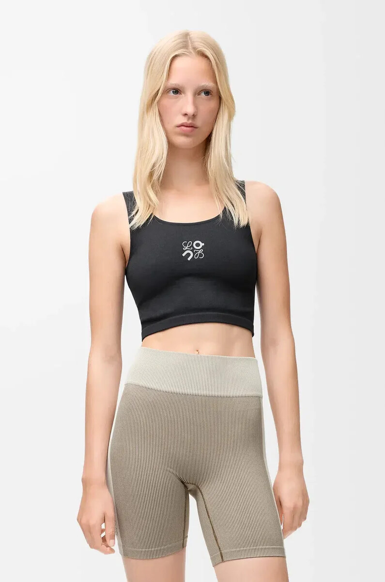 seamless bra in technical jersey black