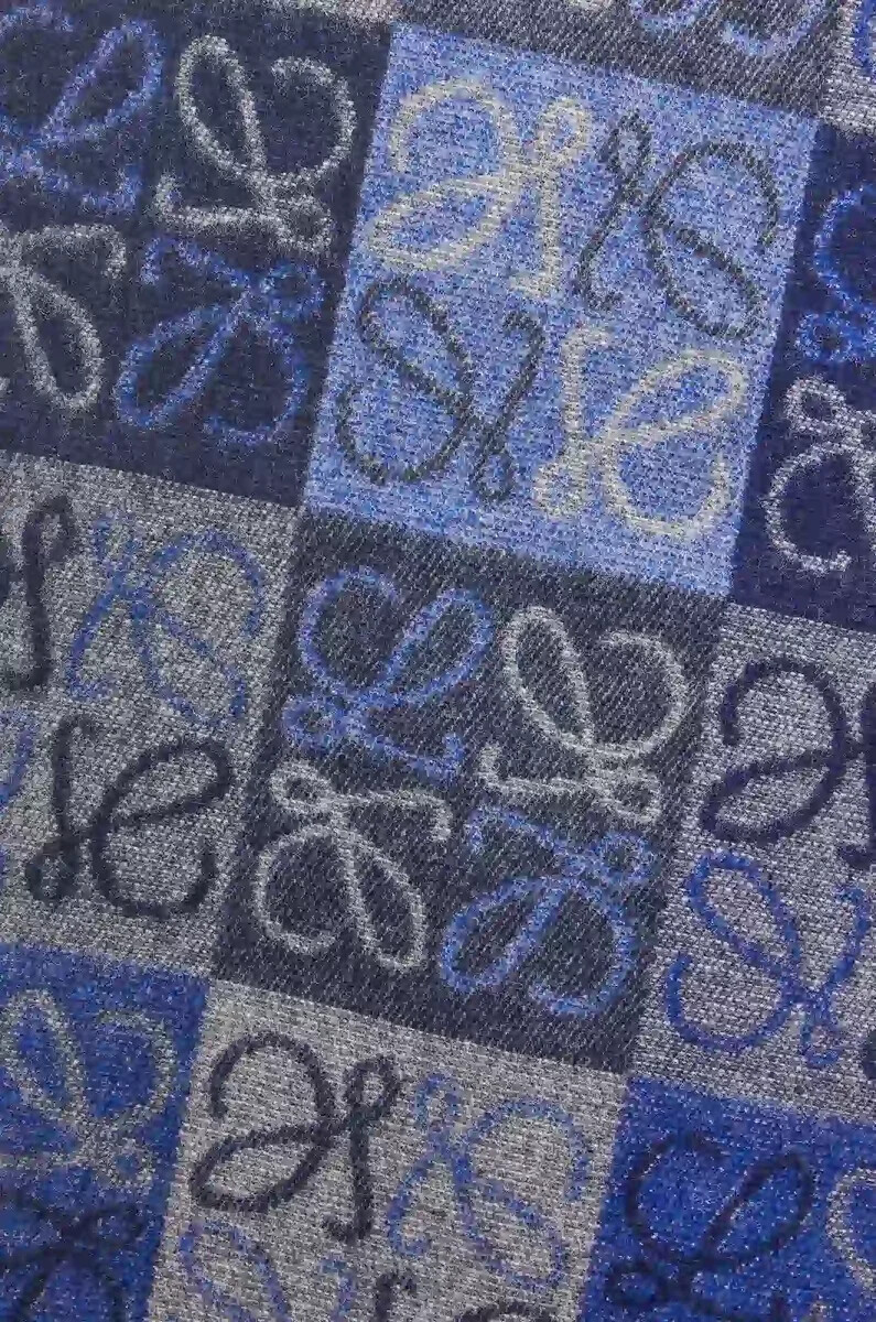 scarf in wool and cashmere blue
