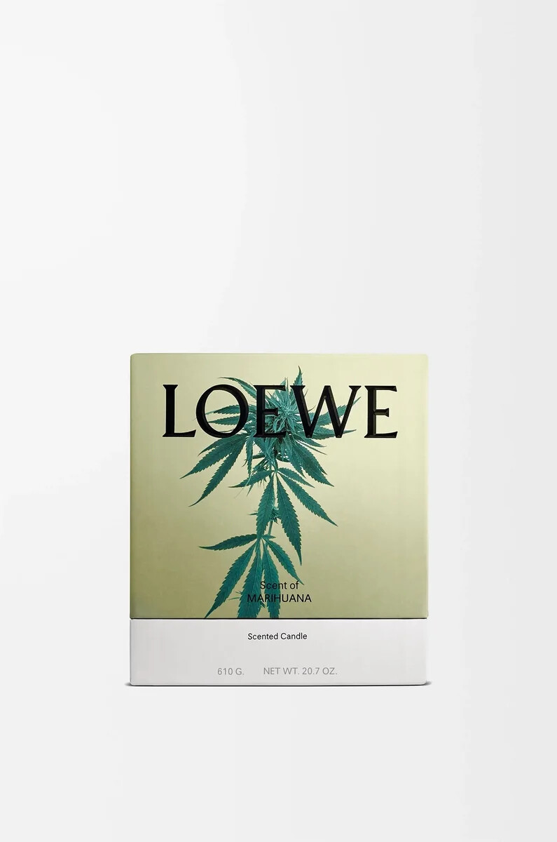 medium scent of marihuana candle dark green