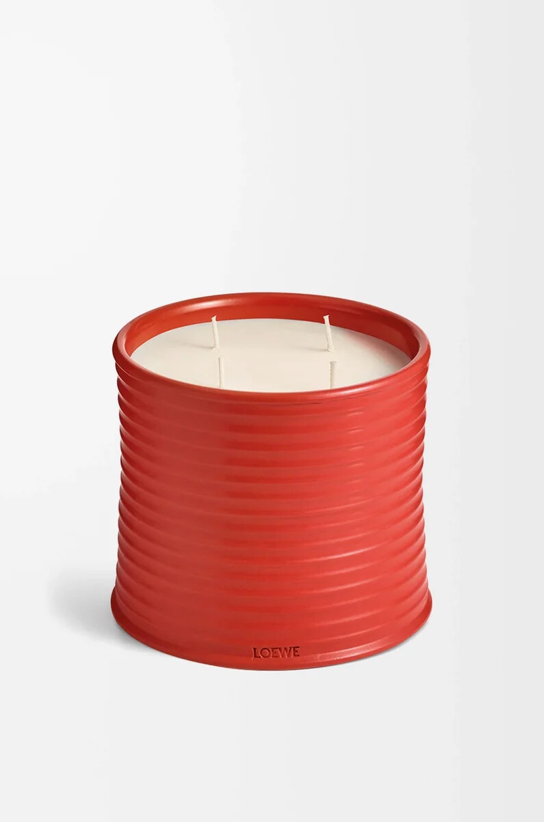 large tomato leaves candle red