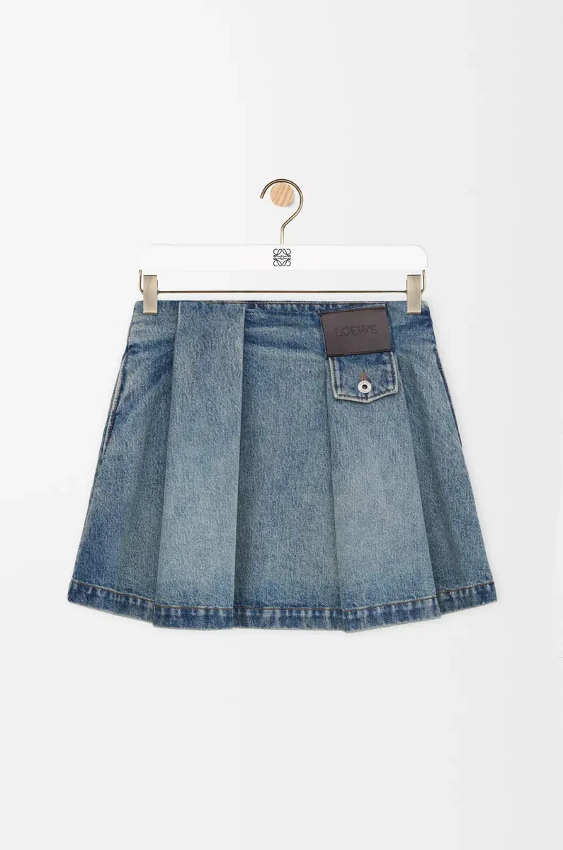 mini skirt in denim washed denim