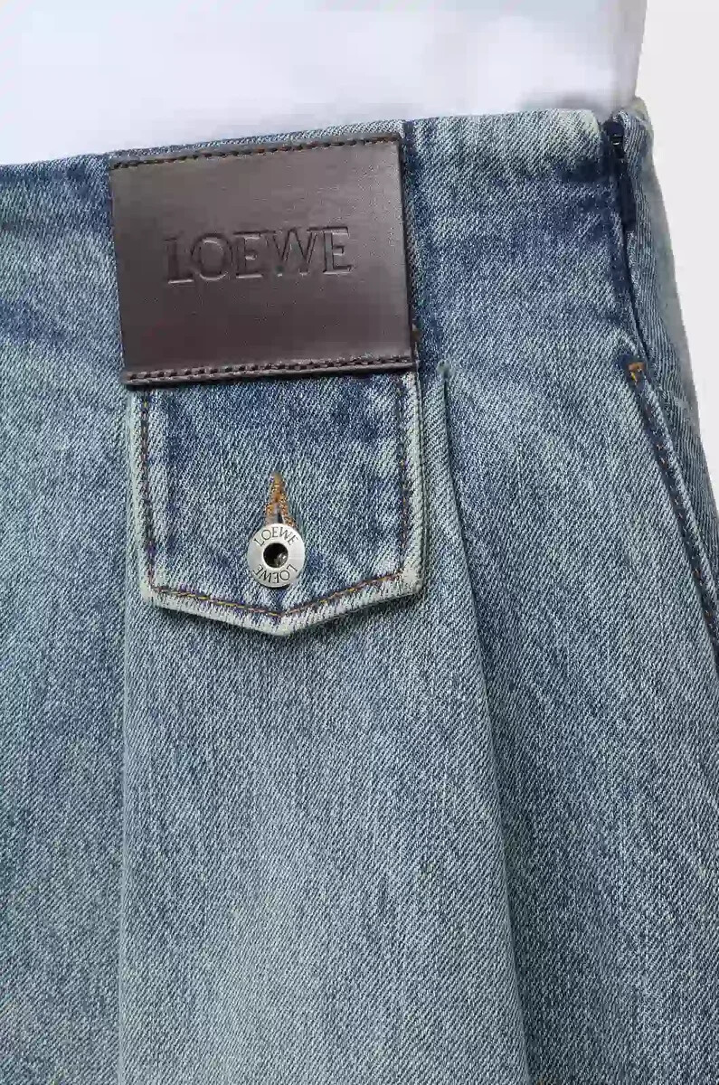mini skirt in denim washed denim