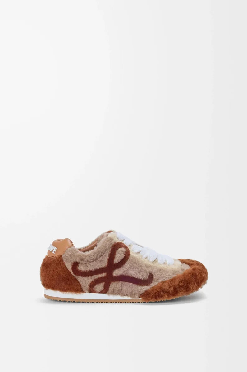 ballet runner 2.0 in shearling tan multitone