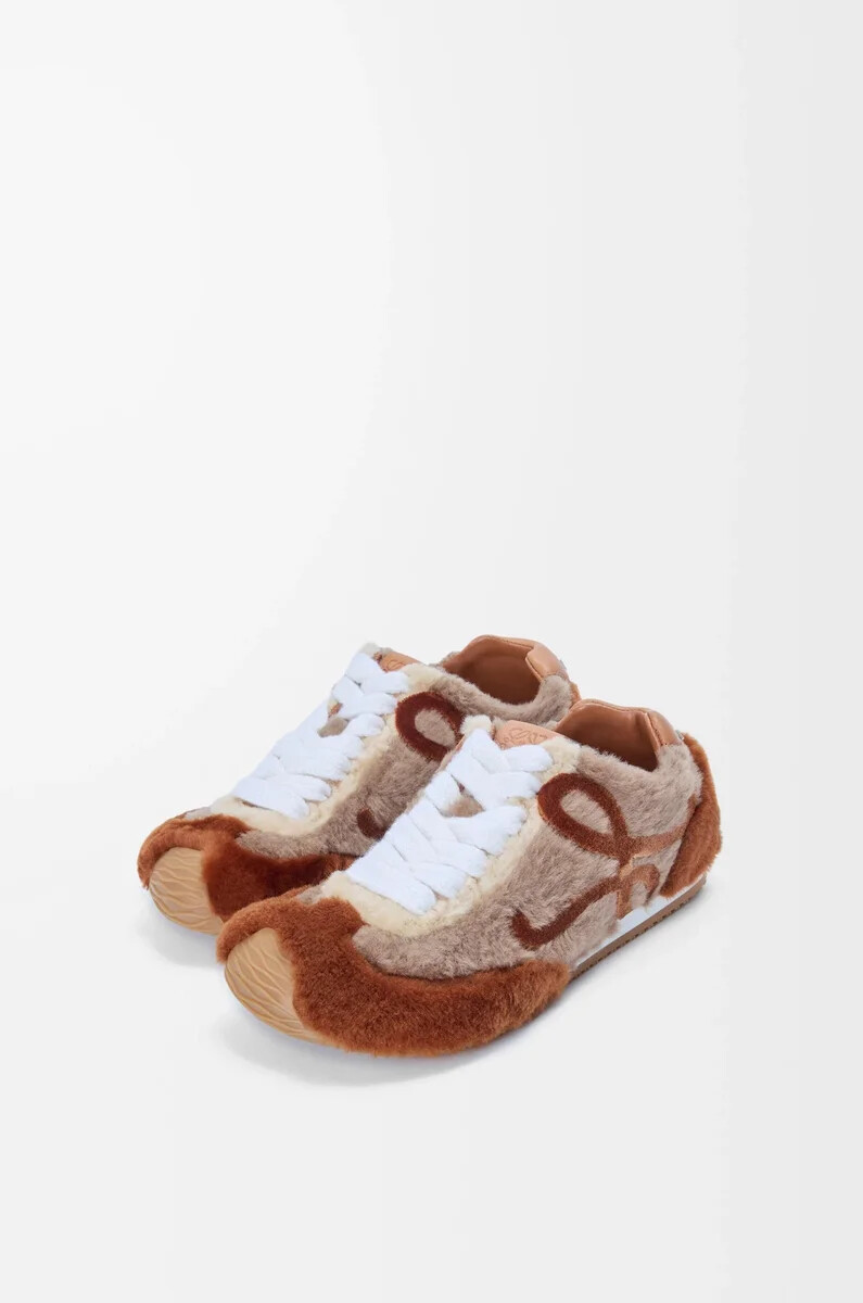 ballet runner 2.0 in shearling tan multitone