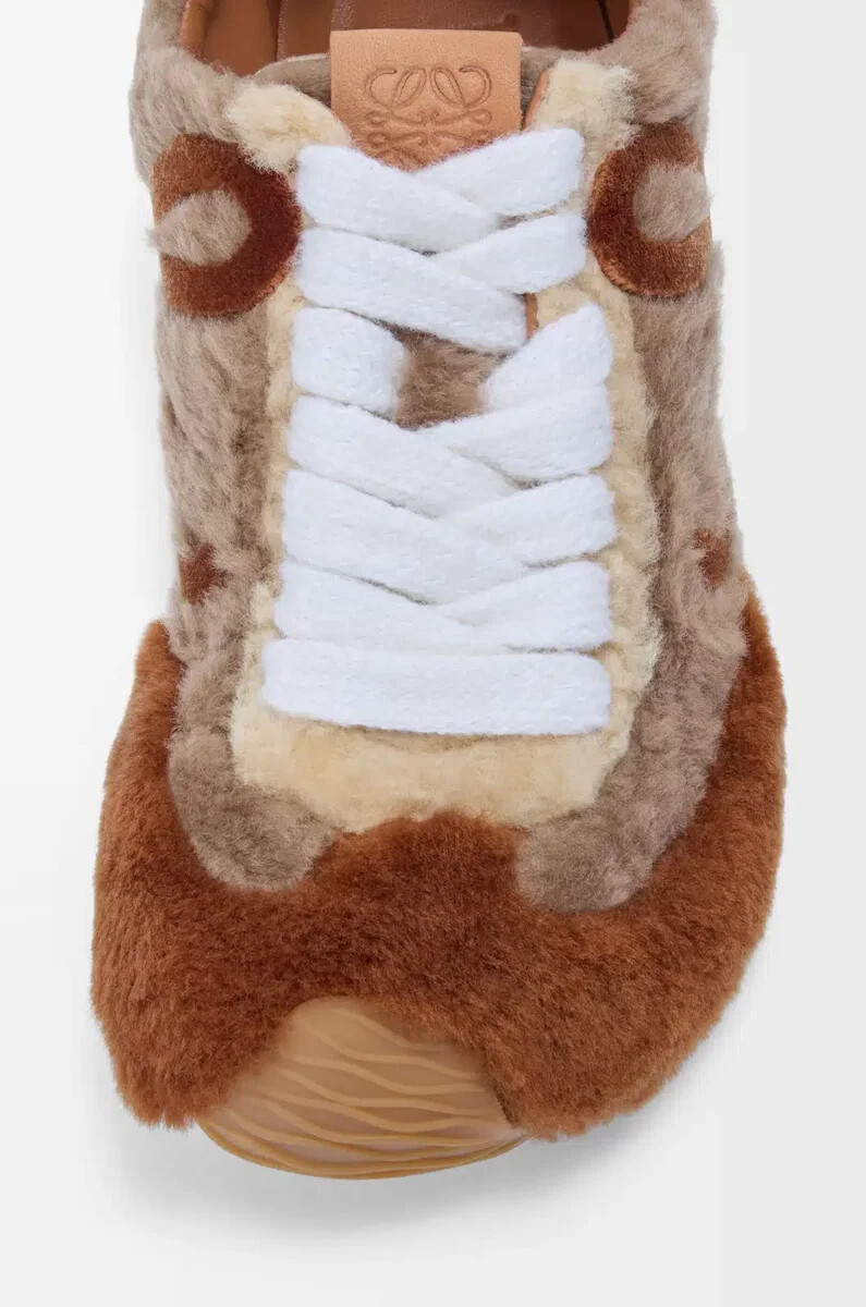 ballet runner 2.0 in shearling tan multitone