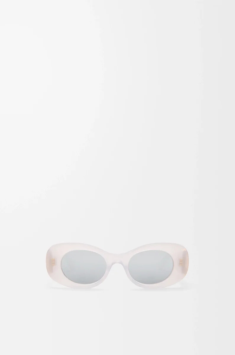 beveled oval maxi anagram sunglasses white